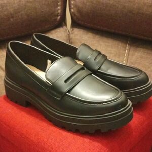A New Day Black Chunky Loafers Size 10